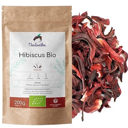 Organic Hibiscus Flower Cut Tea 200g - Hibiscus Tea, Bissap, Karkade