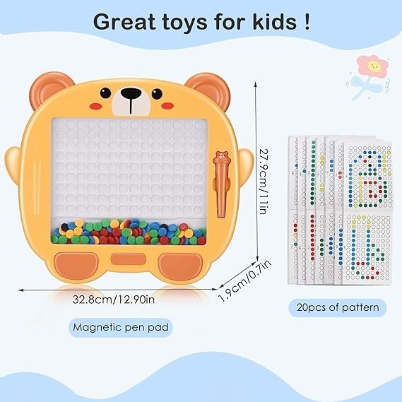 Magnetic Drawing Board Magic Board Drawing Board Magic Painting Board with Magnetic Balls and Pen, Creative Toy, Educational Toy for Children 3 4 5 6 Years Old Boys Girls (03)