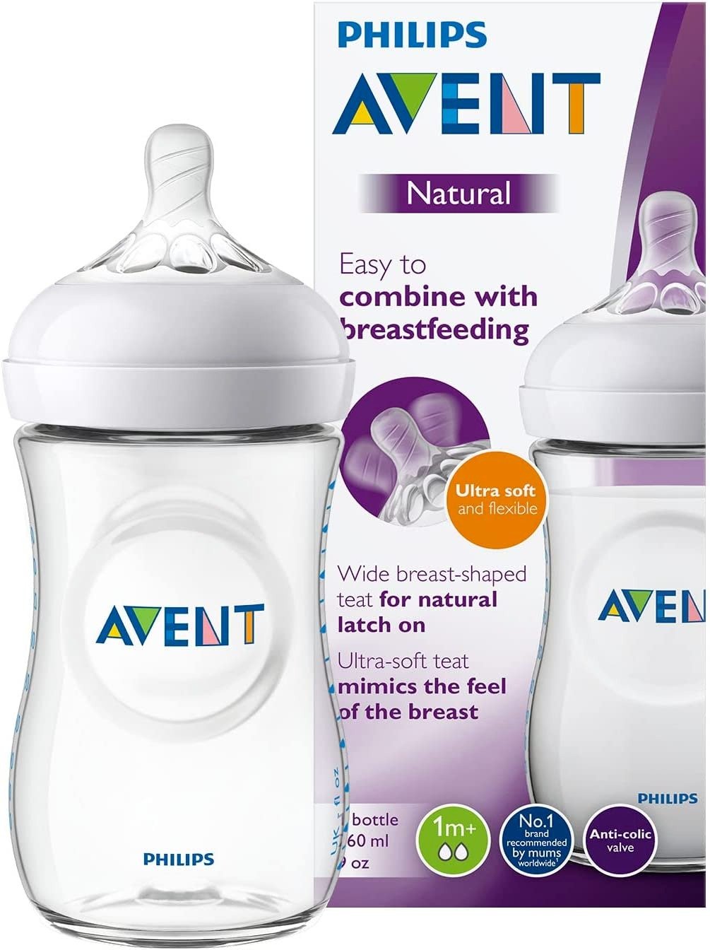 AVENT Natural Feeding Bottles 260mL Twin Pack Breastfeeding Ultra