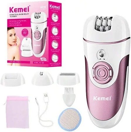 Kemei 4-in-1 electric hair removal device Lady Depilador rechargeable hair removal device for female foot care tools