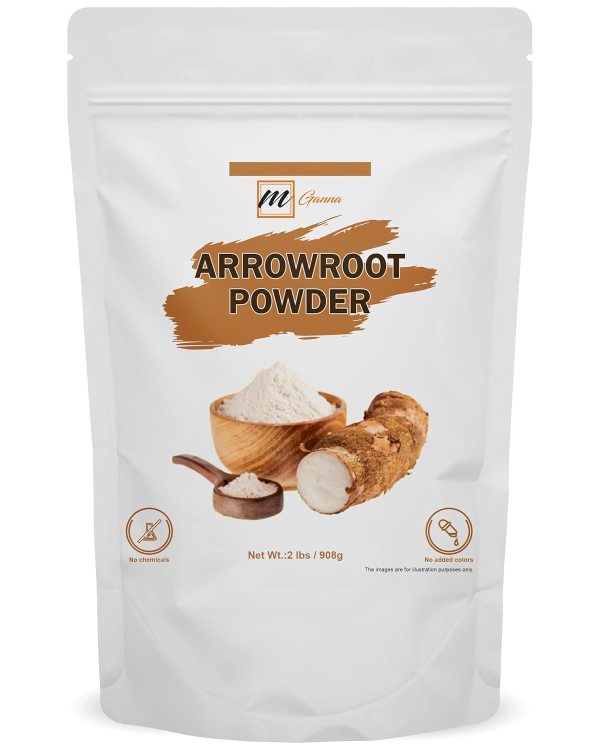 mGanna 100% Natural Arrowroot Powder 908 g / 2 lbs for Baking and Food Recipes (Maranta arundinacea)