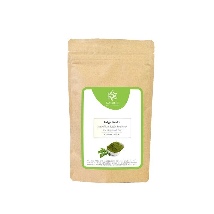 Indigo Powder - Natural hair dye for dark brown & shiny black hair 100g