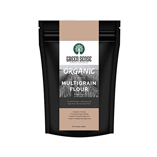 Green Sense Organic Multigrain Flour | Multigrain Atta | Gluten Free | Helps in Weight Loss, High in Protein - 500gm