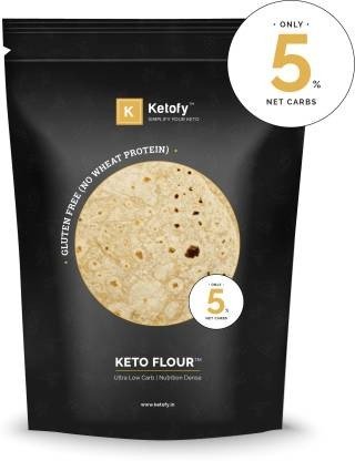 Ketofy Keto Flour (500g) | Healthiest Low Carb Flour | 1g Net Carb Per Roti | Gluten Free | Ultra Low Glycemic (500 g)