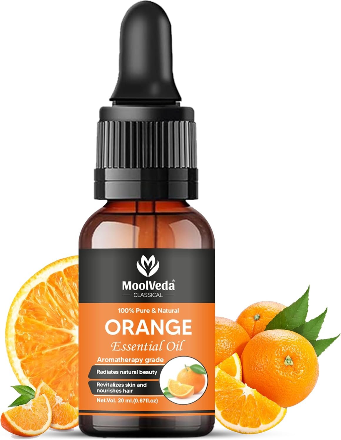 Moolveda 100% Natural & Therapeutic Grade Orange Essential Oil For skin, face and hair care, Rose Essential oil for Diffuser, Soap Making, Home Fragrance, For Perfume, 20ml