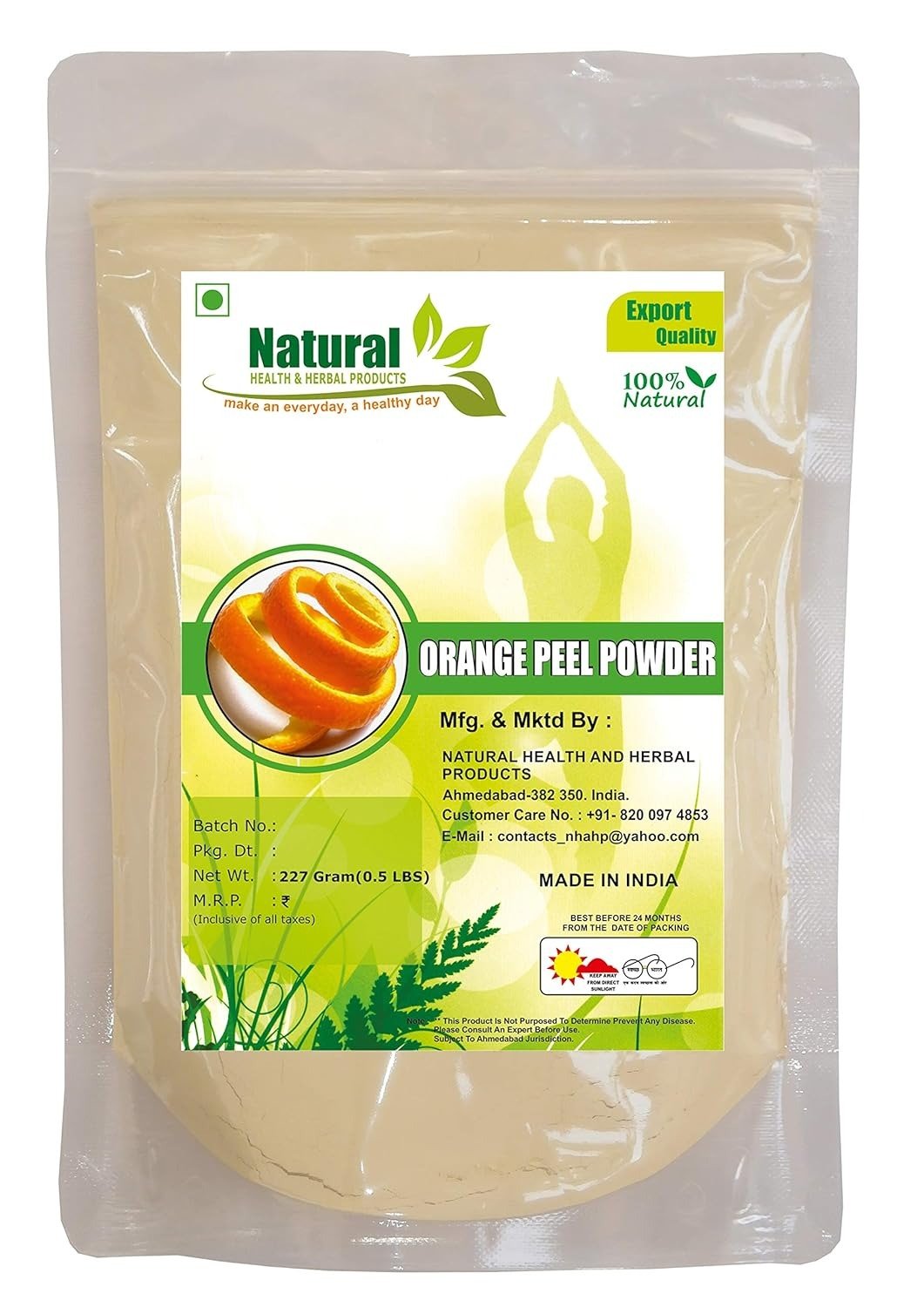 Generic Natural Health and Herbal Product Natural Orange Peel Powder, 227 g