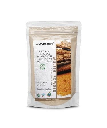Avador USDA Certified Organic All Natural Mulethi Powder 200 Grams | Licorice Powder | Glycyrrhiza Glabra | Non GMO | Gluten Free 100gm