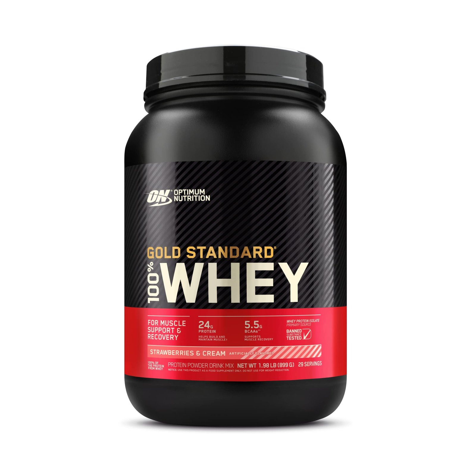Optimum Nutrition Gold Standard 100% Whey Protein Powder Strawberry & Cream 2 Pound (Packaging May Vary) Strawberry & Cr me 2 Pound (Pack of 1)