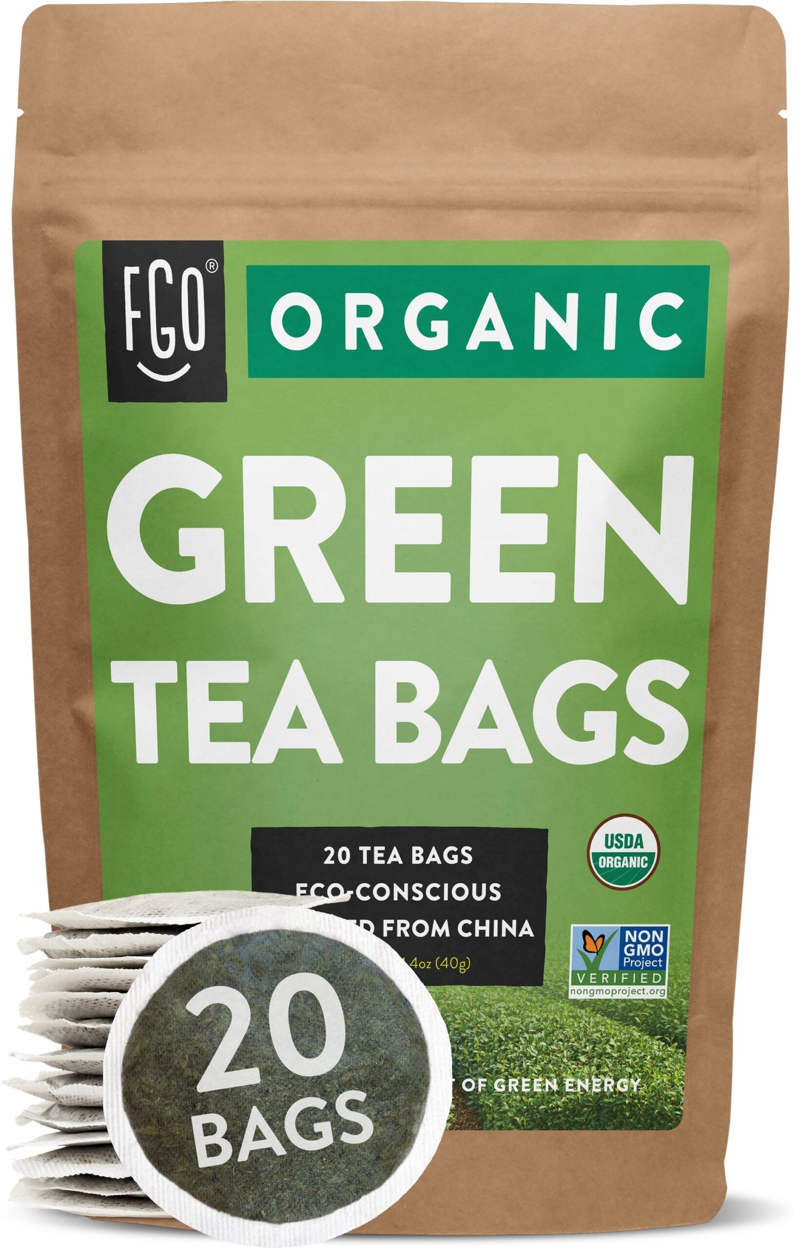 GREEN TEA BAGS 20 TEA BAGS