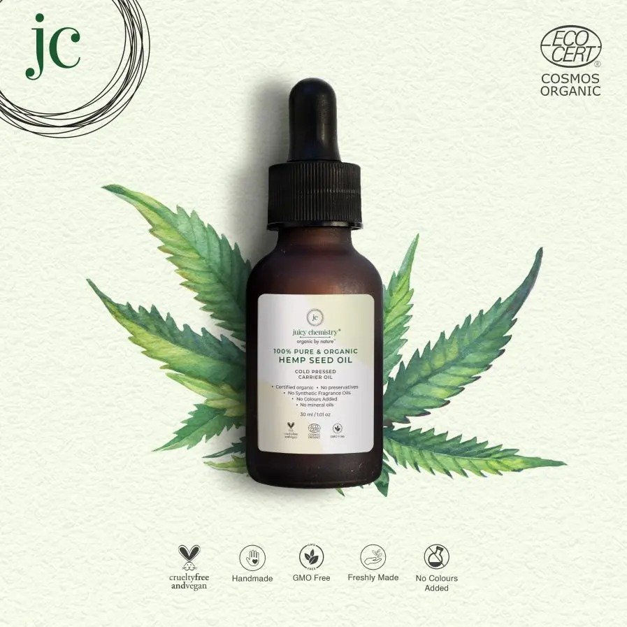 Juicy Chemistry – 100 % Organic Hemp Seed Cold Pressed Carrier Oil (30ml)