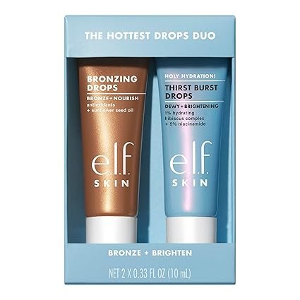 e.l.f. SKIN The Hottest Drops Duo, Holy Hydration! Thirst Burst & Bronzing Skincare Set, For A Dewy, Sun-Kissed Look, Vegan & Cruelty-Free