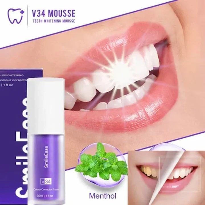 Original Hismile V34 Teeth Whitening | Hismile Teeth Whitening Serum & Toothpaste | Hismile V34 Purple Colour Corrector | Hismile Teeth Cleaner & Whitening Serum | Hismile V34 Toothpaste for Brighter Smile | Original Hismile Teeth Whitening Solutions