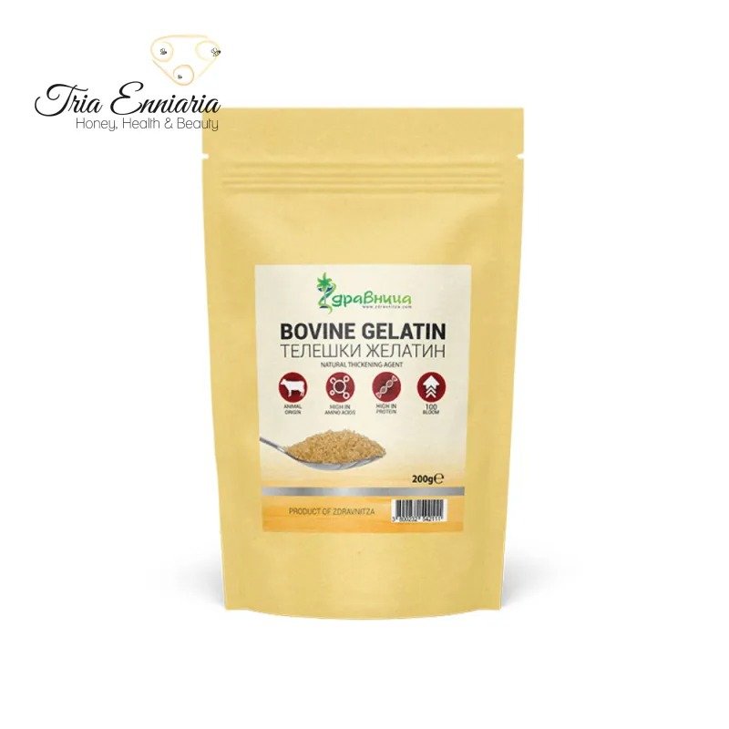 Beef gelatin strengthens the joints, supports the work of the heart, improves metabolism, improves the health of hair, skin and nails.
