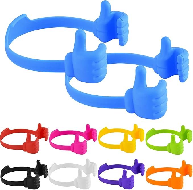 Phone Stand Holders Thumbs Up Lazy Hand Arm Finger Holder Novelty Portable Desk Mobile Cell Phone Kickstand Cute Cheap Accessories Gifts for Teen Kid Girl (Blue)