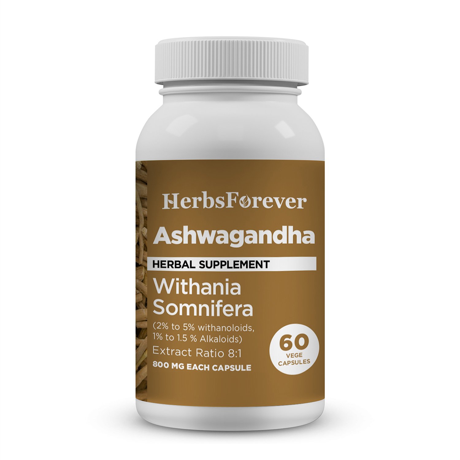 Ashwagandha Capsules – Withania Somnifera – 2% TO 5% Withanoloids, 1% To 1.5 % Alkaloids – Extract Ratio 8:1 – 60 Vege Capsules – 700 mg each