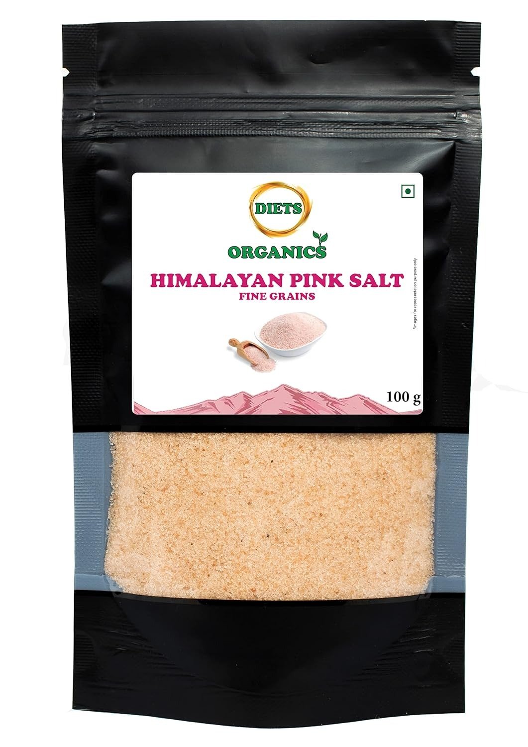 DIETS ORGANICS Himalayan Pink Salt,Fine grains rock salt mineral salt for Regular cooking-100gms