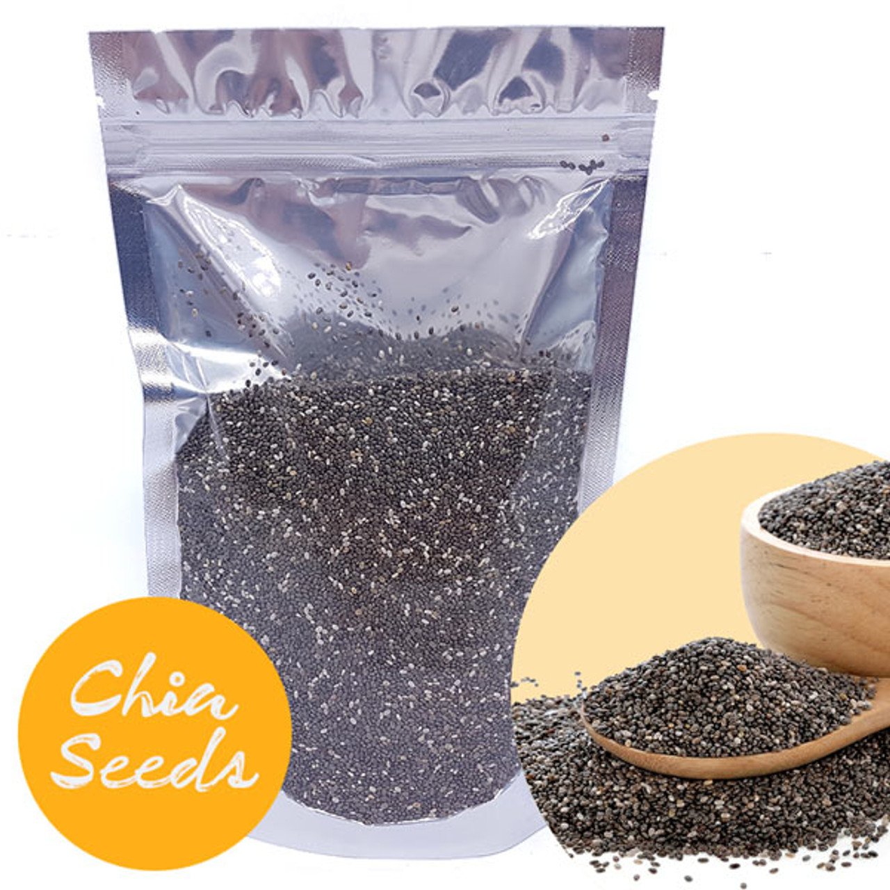 Chia Seeds 200g - Resealable Silver Pouch