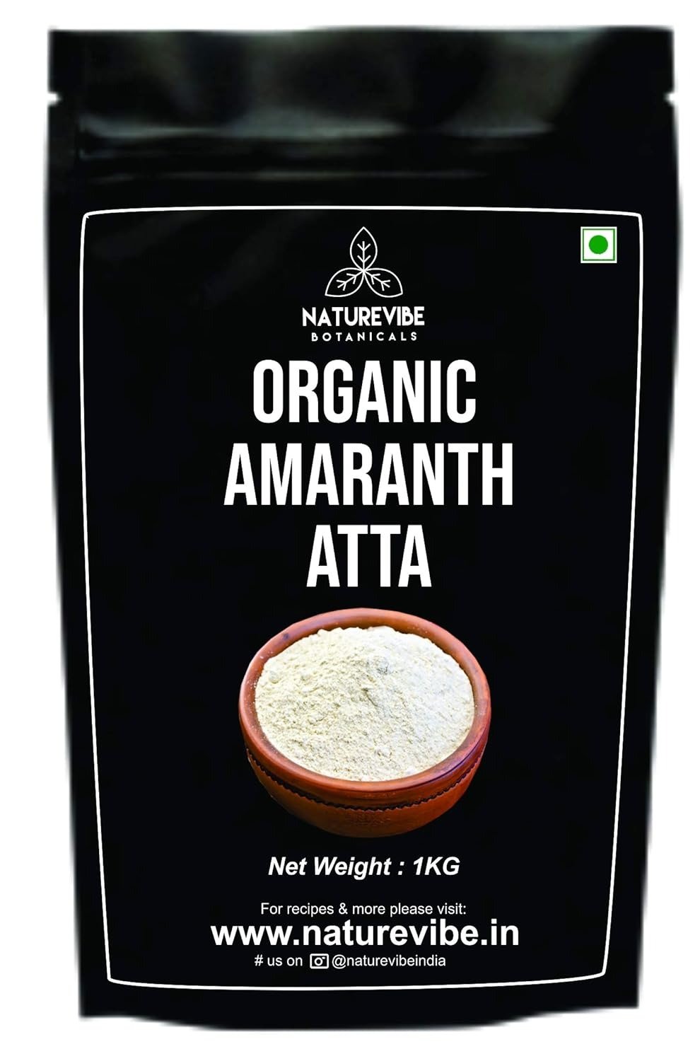 Naturevibe Botanicals Organic Amaranth Flour - 1Kg | Rajgira Flour