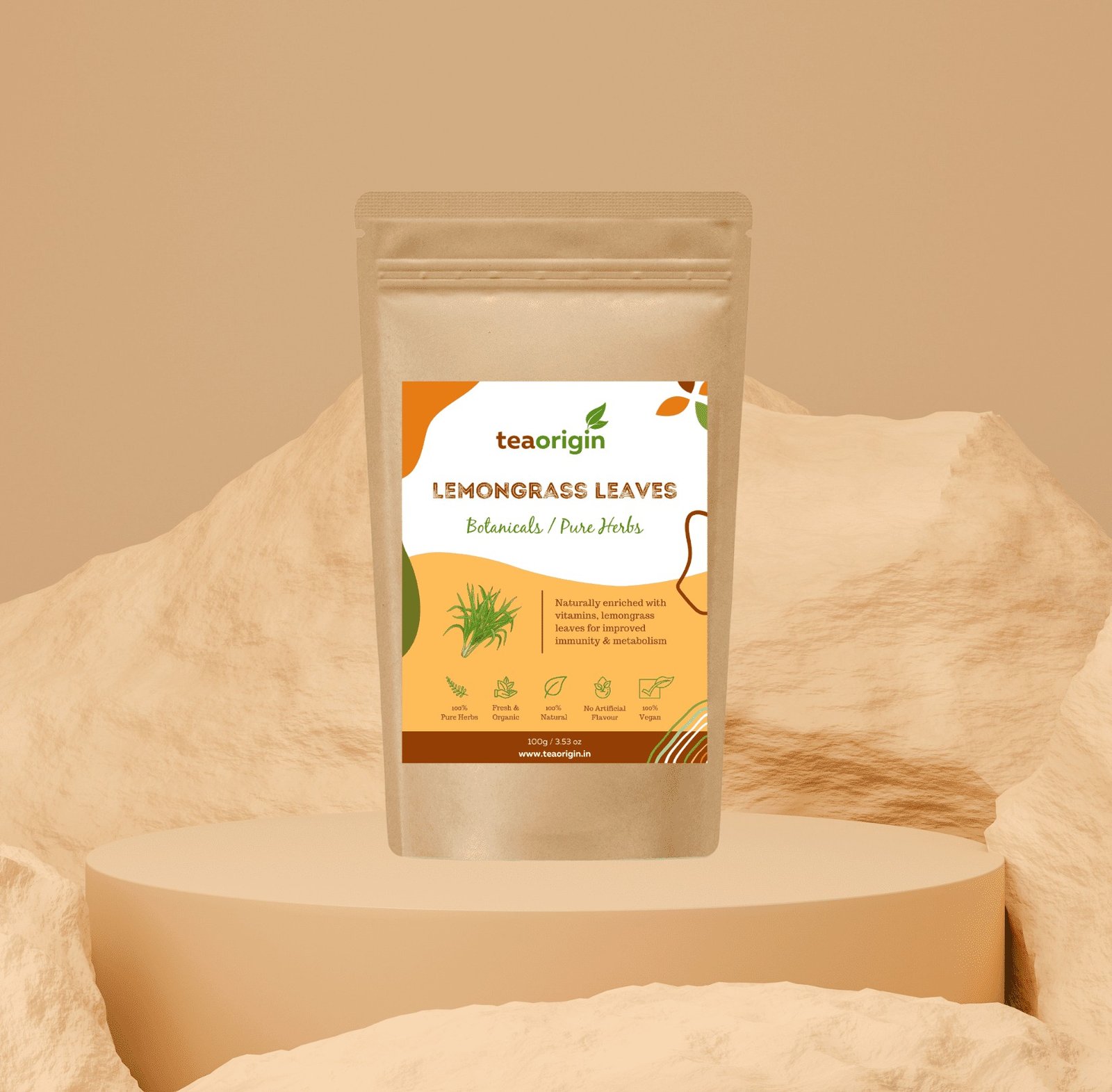 Tea Origin Lemongrass Leaves | 100 Gms Pack | Serves 50+ Cups