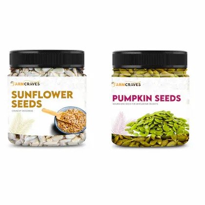 FARMCRAVES Premium Combo Pack Of ,Raw Pumpkin Seeds ,Sunflower Seeds -100G , Healthy Seed Combo for Eating