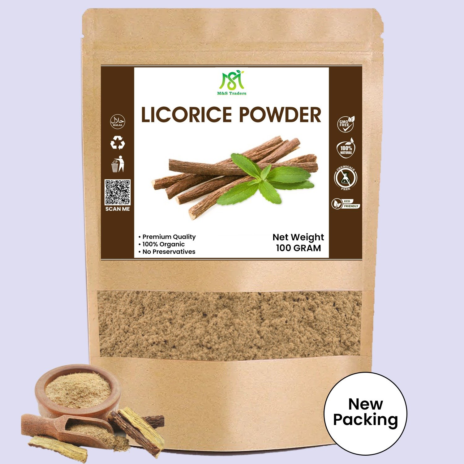 Mulethi Licorice Powder Roots Organic Extract 100g