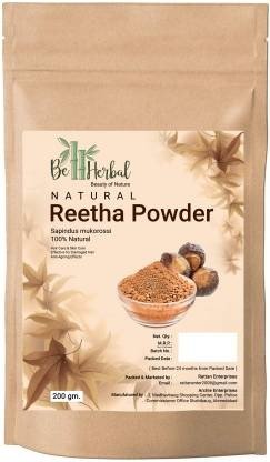 BE HERBAL Reetha powder for Conditioning shining Hair Care & 100% Natural(200g) (200 g