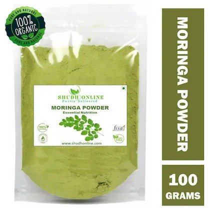 Shudh Online Organic Moringa Leaf Powder (100g), Munagaku Murungai Leaves Muringayila Weight Loss, Hair
