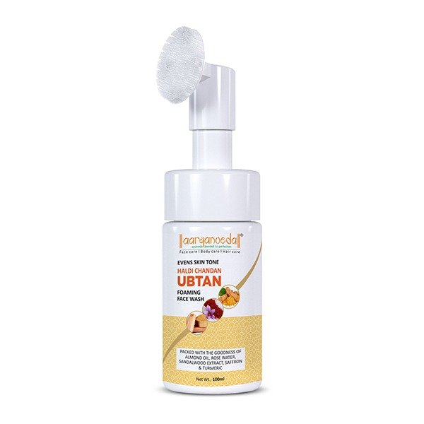 Aryanveda Haldi Chandan Ubtan Foaming Face Wash with Brush 100 ml