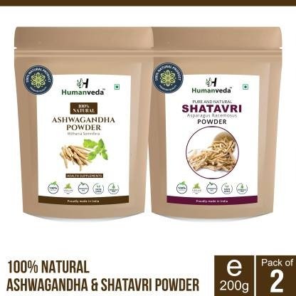 Humanveda 100% Pure Ashwagandha and Shatavari Powder 200gm