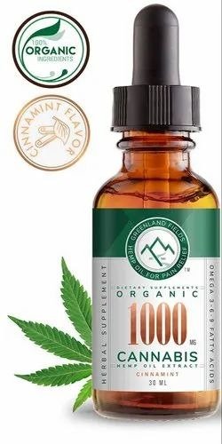 30ml Organic Hemp Oil Extract - 1000mg - Cinnamint Flavor, Mushroom Infused Made In USA
