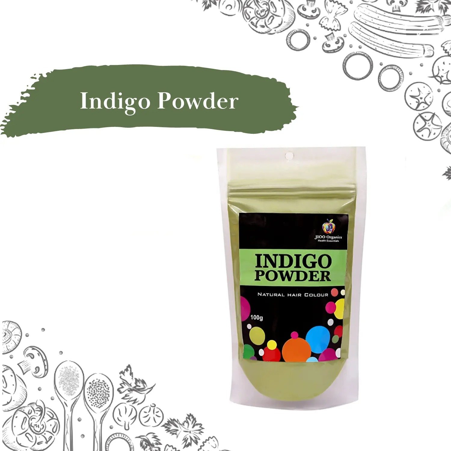 Indigo Powder For Hair Natural Black Dye | Anti-Dandruff & Hair Growth 100g