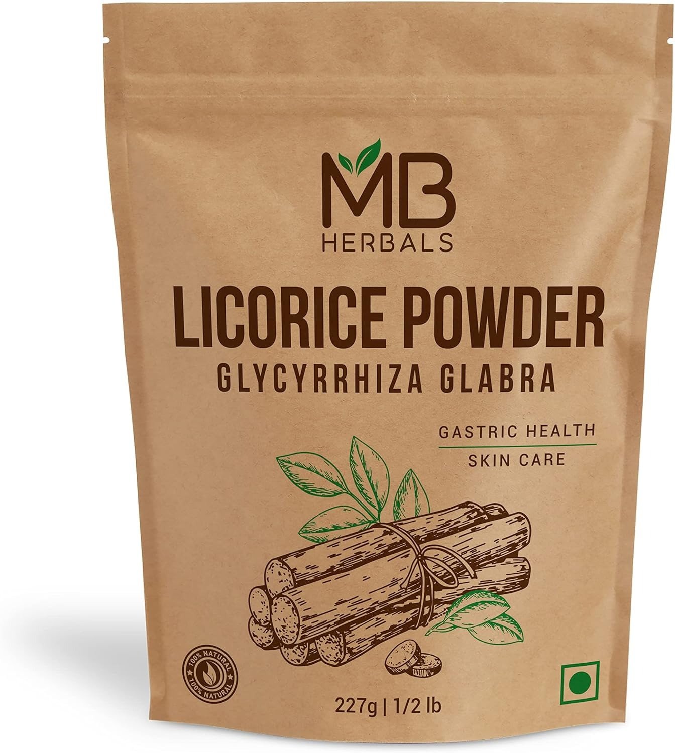 Herbals Licorice Root Powder 8 oz / 227 Gram 0.5 lb | Glycyrrhiza glabra Mulethi Yashtimadhu