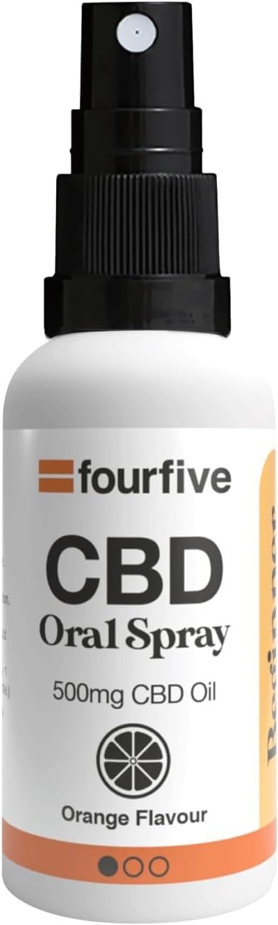 fourfive CBD Oil Spray - 500mg Beginner Strength CBD for Sports Performance, Mental Wellbeing & Improved Sleep, Orange Flavour, Natural & Vegan Friendly, 30ml