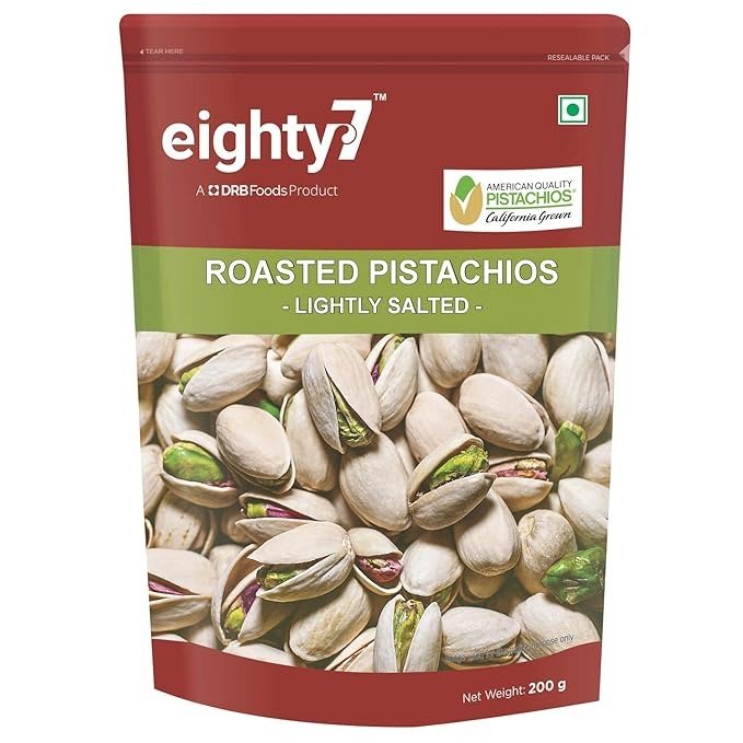Eighty7 California Pistachios Roasted 200 Gm