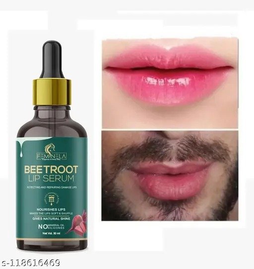 Feminela Beetroot Pink Lip Oil For Beetroot Flavour , Lip Shine, Glossy, Soft With Moisturizer For Men & Women 30 ml