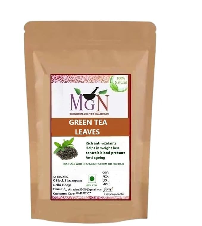 MG NATURALS 100% Natural Organic Herbal Green Tea Leaf For Weight Loss 200 gm Green Tea Pouch (200 g)