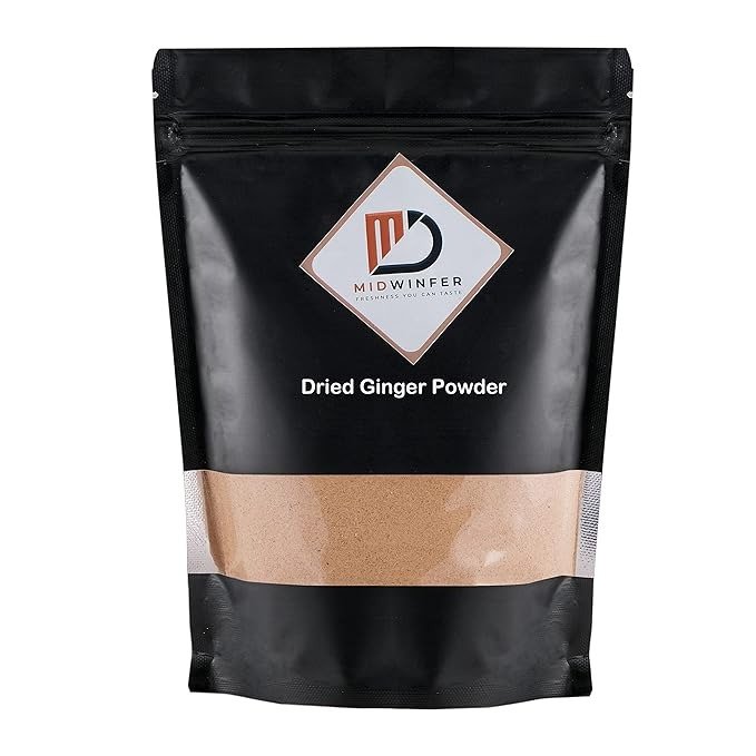 Midwinfer Organic Pure Dry Ginger Powder-200g | Sunth|Sonthi powder (Sun Dried) for Cooking,Baking,tea,coffie&More