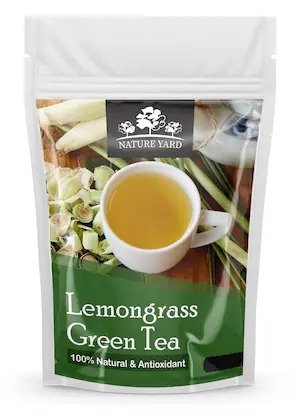 NATURE YARD Pure organic Lemon grass Herbal green Tea Leaves 200gm Best for Weight Management Whole Leaf Loose Tea