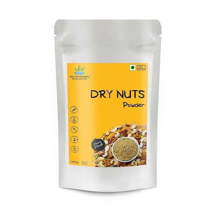 THE DIVINEBOWL Instant Health Mix Dry Nuts Powder 100g | Dry Nuts | Instant Mix | Natural Nuts powder | Rich Protein | Health drink | Almonds | Cashews | Pistachios | Walnuts |Pumpkin seeds