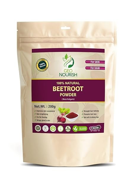 Geo Nourish Natural Beetroot Powder for Skin, Hair & Lip care (200gm),