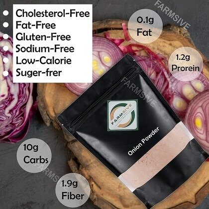 Farmsive Dehydrated White Onion Powder Gluten Free Rich in Vitamin - 200 g
