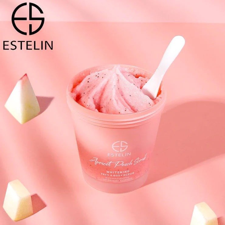 Estelin Apricot & Peach Whitening Face & Body Scrub - 280GMS