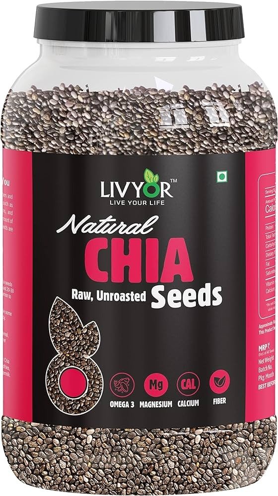 LIVYOR Raw Chia Seeds for Weight loss Management with Omega-3, Rich in Calcium (100g) LIVYOR Raw Chia Seeds for Weight loss Management with Omega-3, Rich in Calcium (100g)