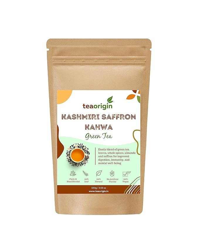 Tea Origin Kashmiri Saffron Kahwa Green Tea, 100 gms