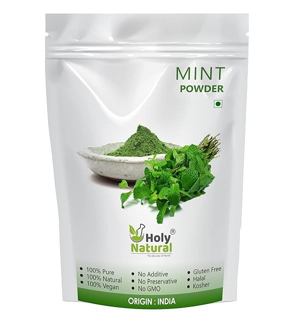 Holy Natural Mint powder (100gm), (Pudina powder), Super food & Healthy, Use for Drink, Juice & Sprinkle on Dishes.