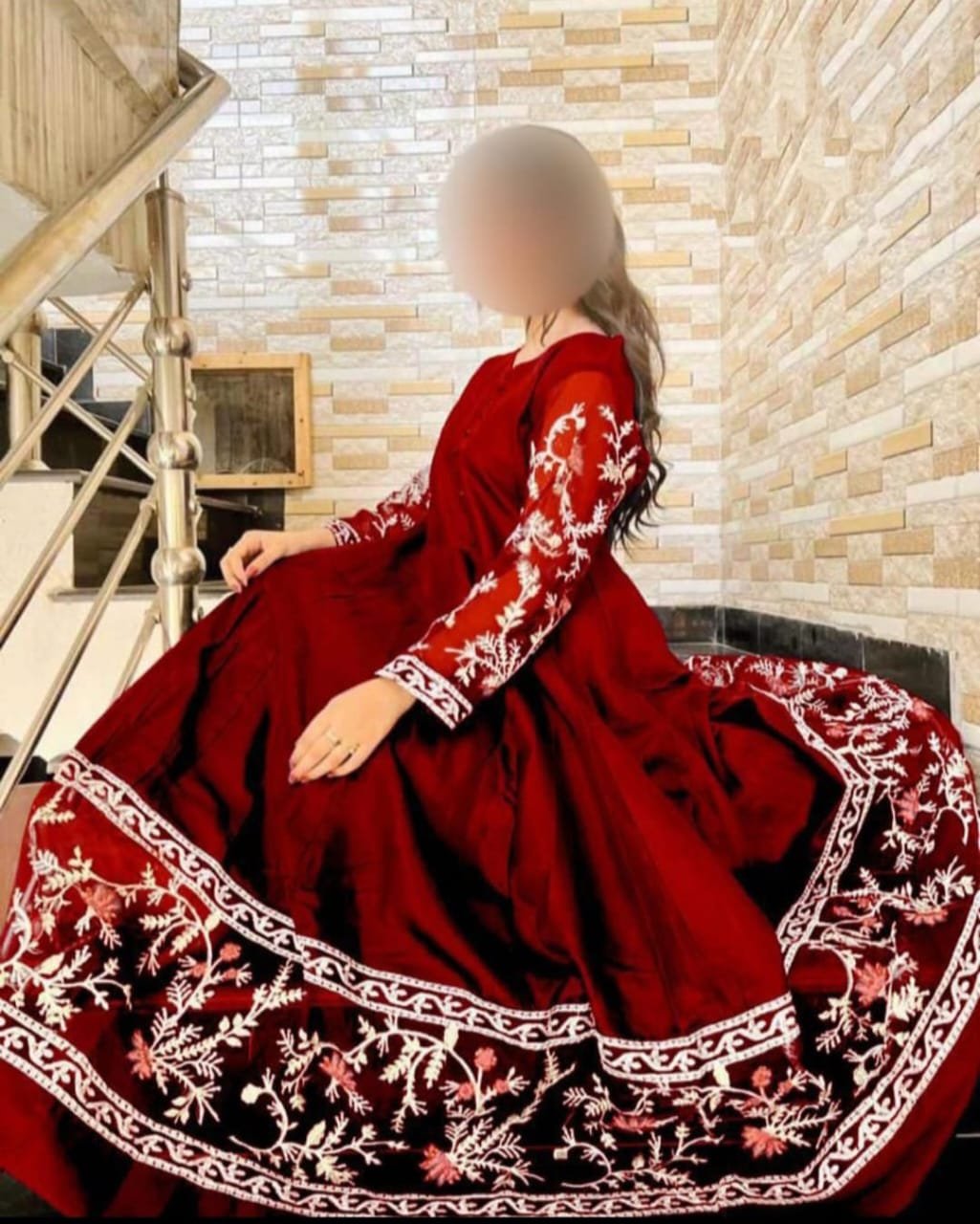 Katan Silk embroided pach Maxi 3 pcs