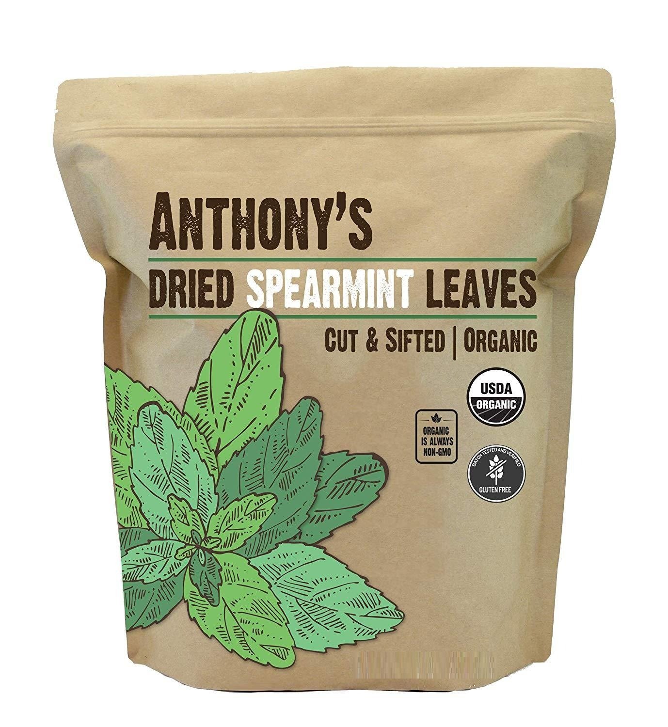 Dried Spearmint Leaves: Organic & Gluten Free, Cut and Sifted 200g
