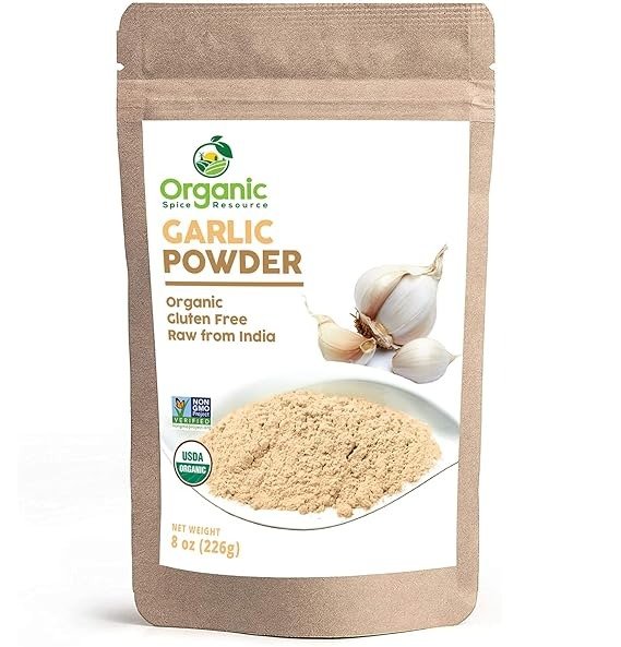 Organic Garlic Powder | 8 oz (100gm) | USDA Organics and Non-GMO Verified Project Approved | Product of India | 100% Raw and Natural | Resealable Kraft Bag by SHOPOSR