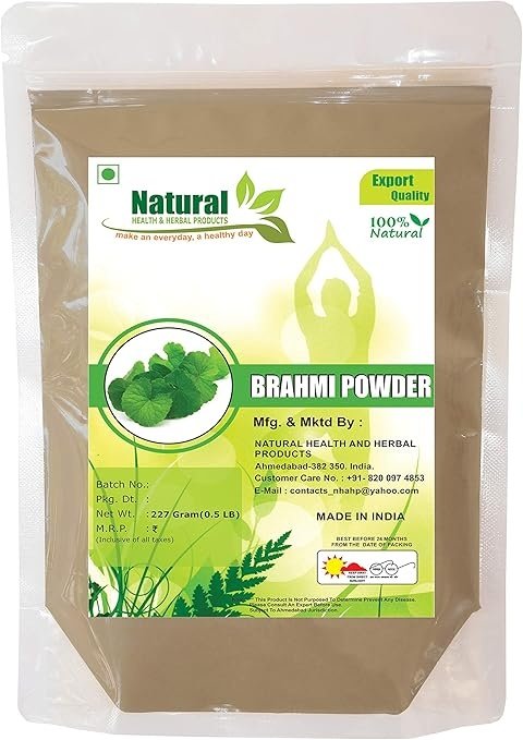Natural Health and Herbal Product Brahmi Leaves Bacopa Monnieri Powder For Complete Hair Care Naturally, 227 g