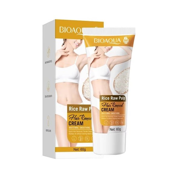BIOAQUA Rice Raw Pulp Smoothing Hair Removal Cream 60gm BIOAQUA Rice Raw Pulp Smoothing Hair Removal Cream 60gm
